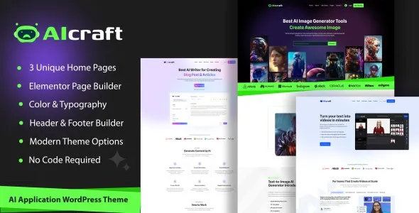 AIcraft v1.0.0 - AI Application & Generator WordPress Theme