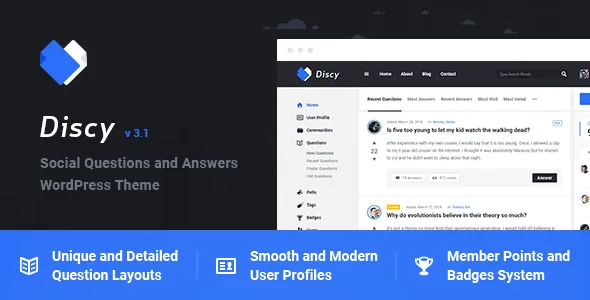 Discy v5.7.2 - Social Questions and Answers WordPress Theme