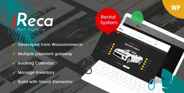 Ireca v1.7.2 - Car Rental Boat, Bike, Vehicle, Calendar WordPress Theme