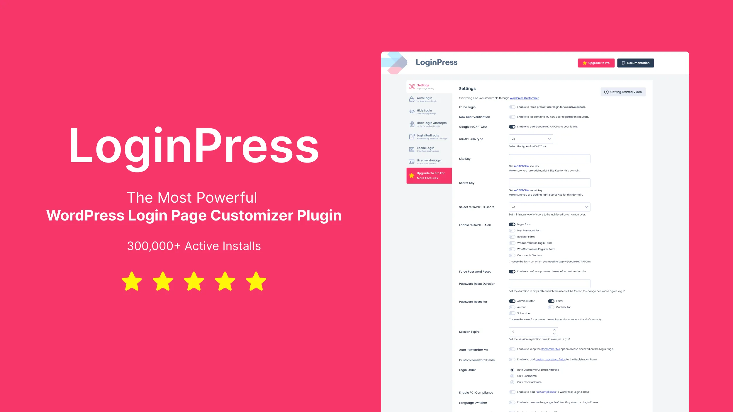 LoginPress PRO v3.1.0 + Addons