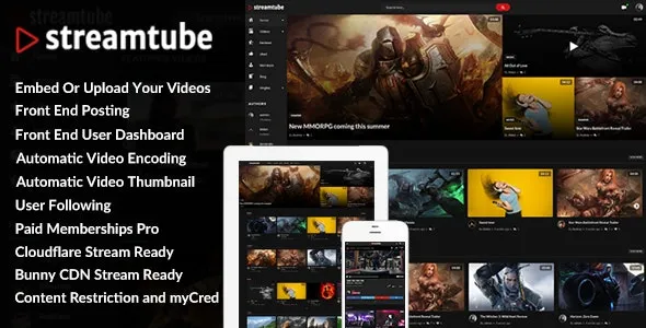 StreamTube WordPress Theme Free Download